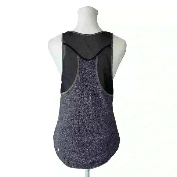 Lululemon Mesh Vest Top Black White Speckle Trim Gym Tank Size Small Activewear - Picture 3 of 12